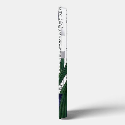 Asian Blue Iris im Kanji Hintergrund Case-Mate iPhone Hülle (Rückseite / Links)