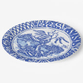 Asian Blue Squirrel Bird Fox Willow Temple Garden Pappteller (Schrägansicht)