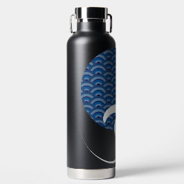 Asian Blue Sun Yoga Modern Zen Calligraphy Om Om Trinkflasche