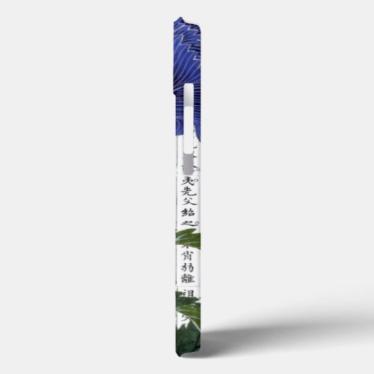 Asian BluePoppies on Kanji Background Case-Mate iPhone Hülle (Rückseite / Links)