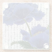Asian BluePoppies on Kanji Background Glasuntersetzer (Rückseite)