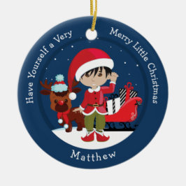 Asian Boy Elf Keramik Ornament