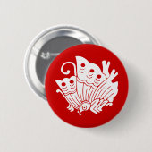 Asian Butterfly Japanese Kamon Design Button (Vorne & Hinten)