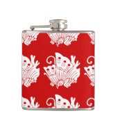 Asian Butterfly Japanese Kamon Design Flachmann (Vorderseite)