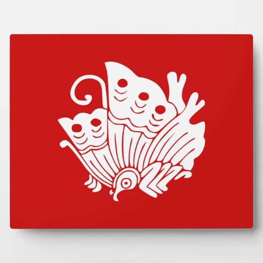 Asian Butterfly Japanese Kamon Design Fotoplatte (Vorderseite)