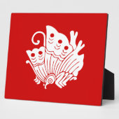 Asian Butterfly Japanese Kamon Design Fotoplatte (Seite)