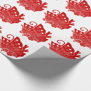 Asian Butterfly Japanese Kamon Design Geschenkpapier