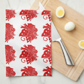 Asian Butterfly Japanese Kamon Design Geschirrtuch (Viertel Falte)