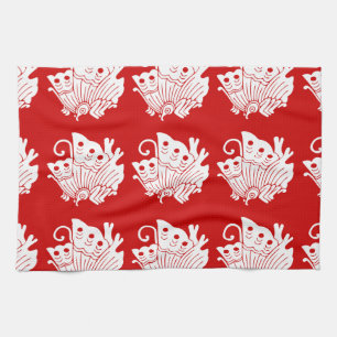 Asian Butterfly Japanese Kamon Design Geschirrtuch