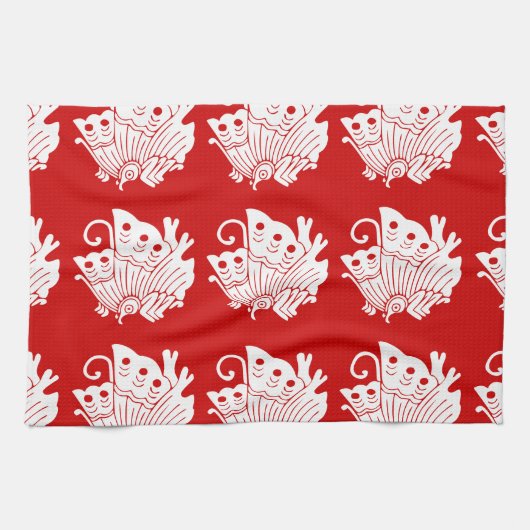 Asian Butterfly Japanese Kamon Design Geschirrtuch (Horizontal)