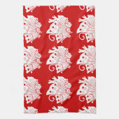 Asian Butterfly Japanese Kamon Design Geschirrtuch (Vertikal)