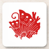 Asian Butterfly Japanese Kamon Design Getränkeuntersetzer (Vorderseite)