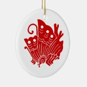 Asian Butterfly Japanese Kamon Design Keramikornament (Rechts)