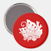 Asian Butterfly Japanese Kamon Design Magnet (Vorderseite/Rückseite)