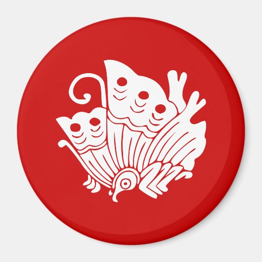Asian Butterfly Japanese Kamon Design Magnet (Vorne)
