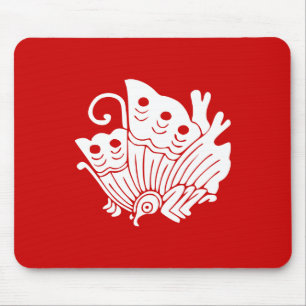 Asian Butterfly Japanese Kamon Design Mousepad