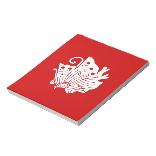 Asian Butterfly Japanese Kamon Design Notizblock (Rotiert)