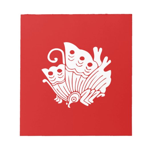 Asian Butterfly Japanese Kamon Design Notizblock (Vorderseite)