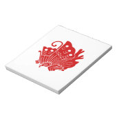 Asian Butterfly Japanese Kamon Design Notizblock (Rotiert)