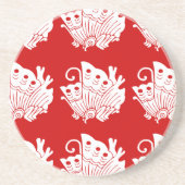 Asian Butterfly Japanese Kamon Design Sandstein Untersetzer (Vorne)