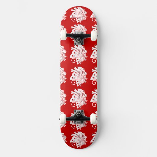 Asian Butterfly Japanese Kamon Design Skateboard (Vorderseite)