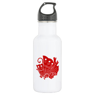 Asian Butterfly Japanese Kamon Design Trinkflasche