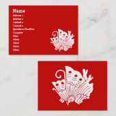 Asian Butterfly Japanese Kamon Design Visitenkarte (Vorne/Hinten)
