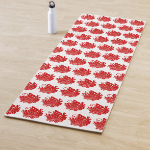 Asian Butterfly Japanese Kamon Design Yogamatte