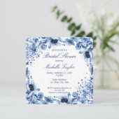 Asian Chinoiserie Light Blue Floral Bridgerton Einladung (Stehend Vorderseite)