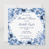 Asian Chinoiserie Light Blue Floral Bridgerton Einladung (Vorderseite)
