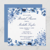 Asian Chinoiserie Light Blue Floral Bridgerton Einladung (Vorne/Hinten)