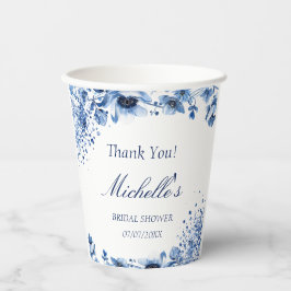 Asian Chinoiserie Light Blue Floral Bridgerton Pappbecher