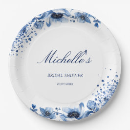 Asian Chinoiserie Light Blue Floral Bridgerton Pappteller