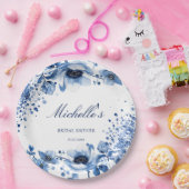 Asian Chinoiserie Light Blue Floral Bridgerton Pappteller (Party)