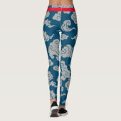 ASIAN CLOUD PATTERN BLAUE LEGGINGS (Rückseite)