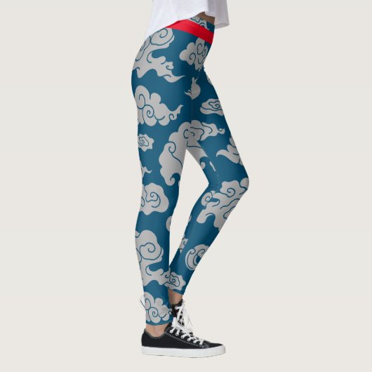 ASIAN CLOUD PATTERN BLAUE LEGGINGS (Rechts)