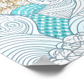 Asian Design World Map Poster (Ecke)