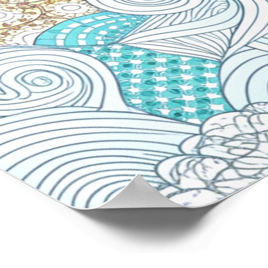 Asian Design World Map Poster (Ecke)