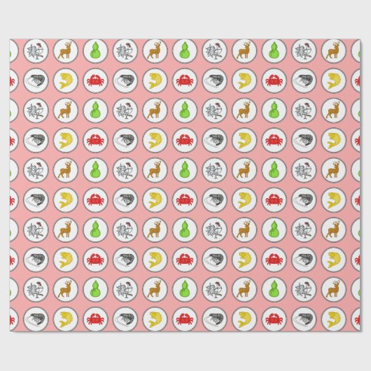 Asian Dice Game | Garnelenkrebse / BæCua Cá Cæ Geschenkpapier (Flach)