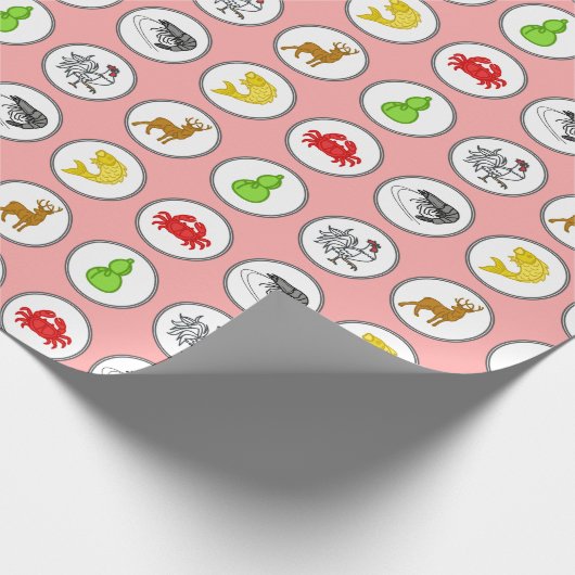 Asian Dice Game | Garnelenkrebse / BæCua Cá Cæ Geschenkpapier (Ecke)