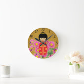 Asian Dolls Runde Wanduhr (Zuhause)
