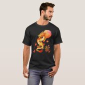 Asian Dragon And Sun, Oriental Chinese Art, Orange T-Shirt (Vorne ganz)