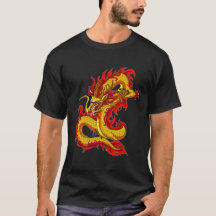 Asian Dragon Tattoo Shirt, Red China Dragon,
