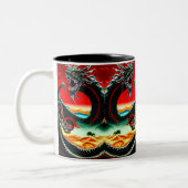 ASIAN DRAGON THROW PILLOW ZWEIFARBIGE TASSE (Links)