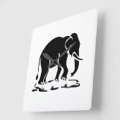 Asian Elephants Ahead Thai Elephant Trekking Sign Quadratische Wanduhr (Winkel)