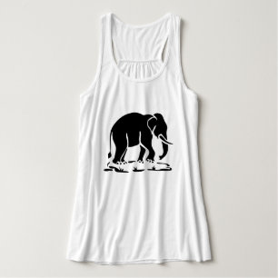 Asian Elephants Ahead Thai Elephant Trekking Sign Tank Top
