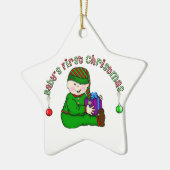 Asian Elf Baby 1. Weihnachtsdekoration Keramikornament (Links)