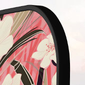 Asian Floral Pink Peach White Chinoiserie Monogram Pickleball Schläger