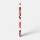 Asian Floral Pink Peach White Chinoiserie Monogram Samsung Galaxy Hülle (Linke Seite)