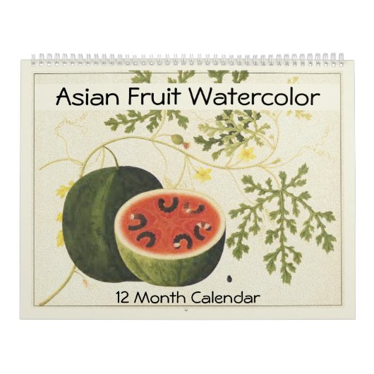 Asian Fruit Watercolor Moderne Bauernhausdekoratio Kalender (Titelbild)